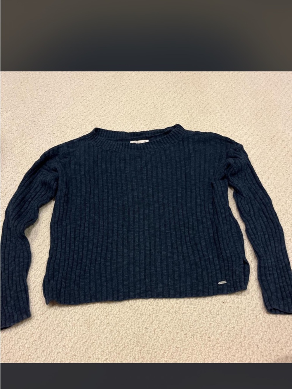 hollister navy ribbed sweater